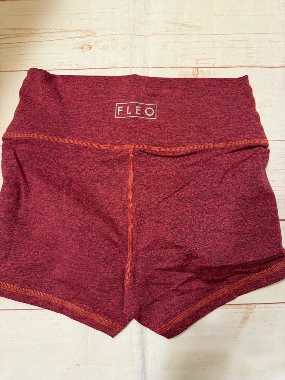 Fleo High-Waist Sculpting Shorts in Deep Maroon Heather